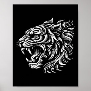 Poster Tatuagem de luta de MMA Muay Thai Tigre Arte dos 8
