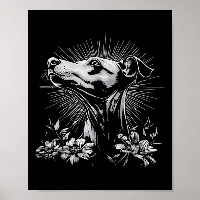 Poster Tatuagem do Estilo de Retrô do Cachorro do Bippete (Frente)