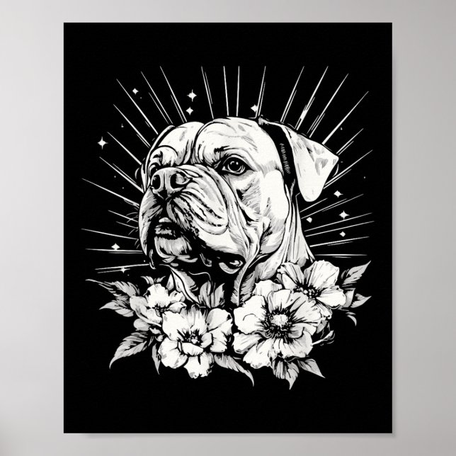 Poster Tatuagem do Estilo de Retrô do Cão-Grande (Frente)