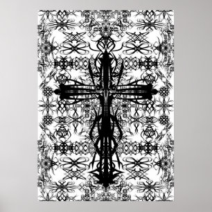 Póster tatuagem e cruz