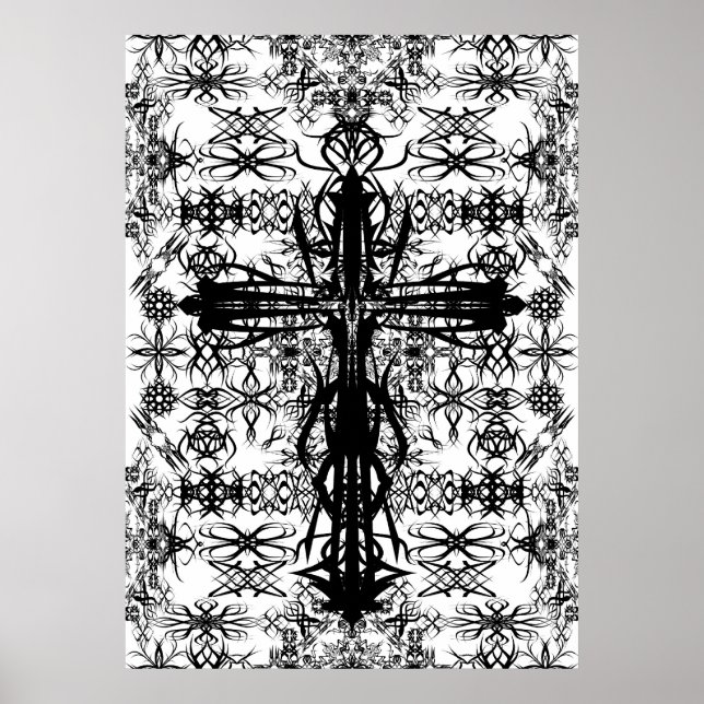 Póster tatuagem e cruz (Frente)