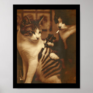 Poster Tatuagem Engraçada Memória De Gato Humor De Gatinh