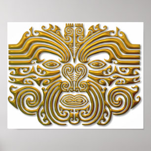 Póster Tatuagem maori - ouro