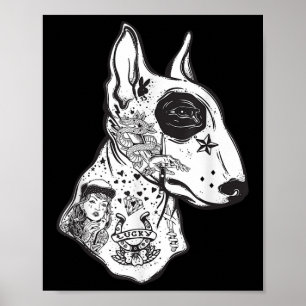 Poster Tatuagem na Escola Antiga Tatuagem Cão Lov
