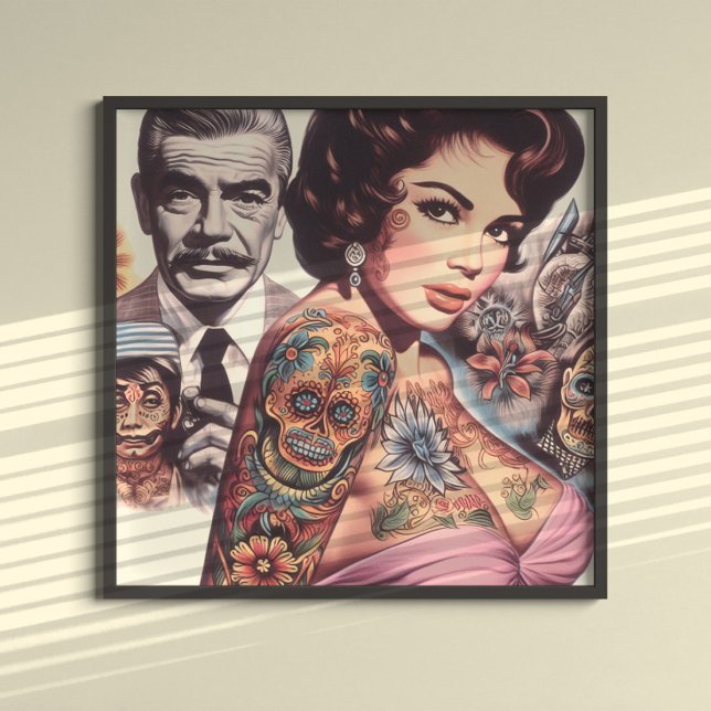 Poster Tatuagem retrô Pin-up (Criador carregado)