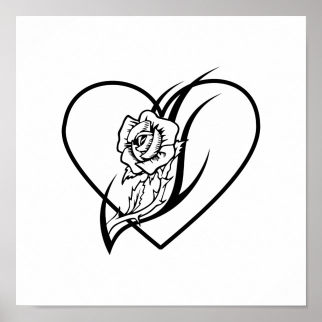 Póster Tatuagem rosa (Frente)