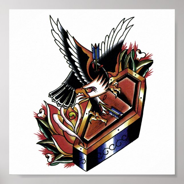 Poster tatuagem tradicional da águia (Frente)