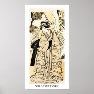 Póster Tatuagem velho japonês legal da gueixa do ukiy-o