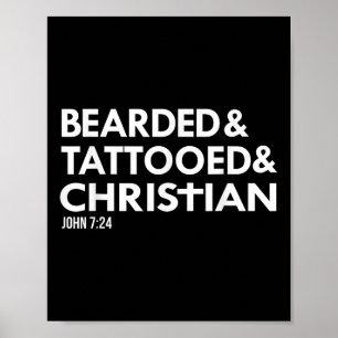 Poster Tatuagens De Barba Engraçada Cristã