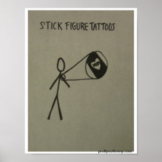 Póster tatuagens de figurinhas