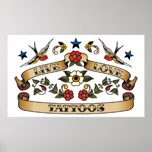 Póster Tatuagens vivos do amor