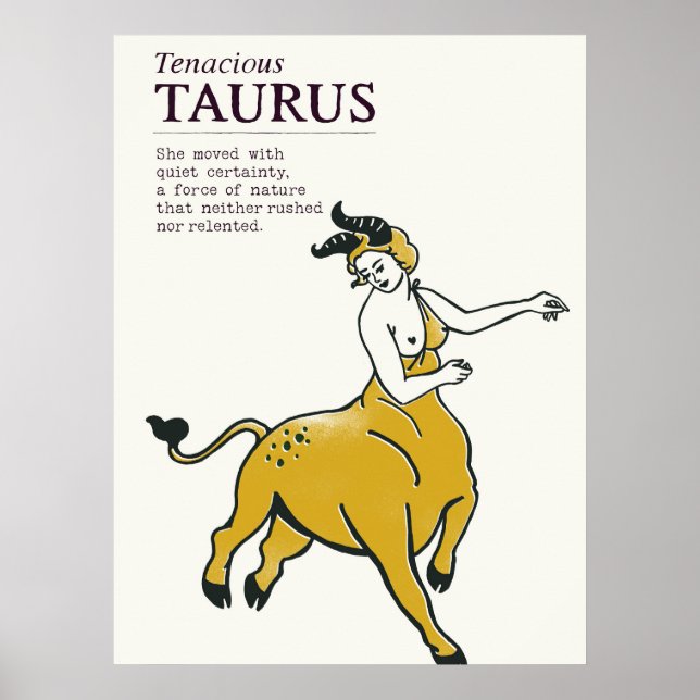 Poster Taurus Bull Sinal Zodiac Boho Astrologia Chic Post (Frente)