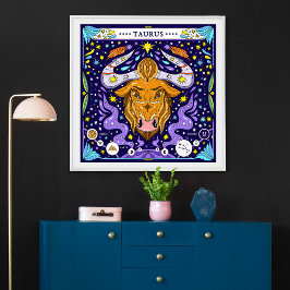 Poster Taurus: "Elegância Terrestre" Zodiac