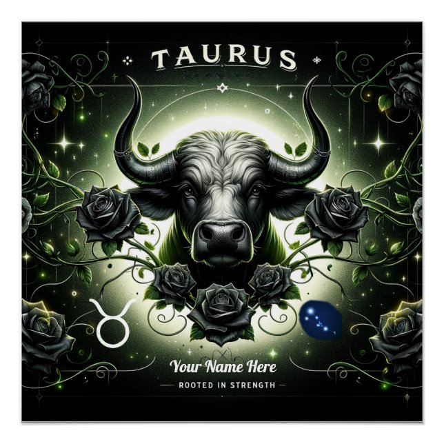 Póster Taurus "Enraizado em Força" Poster brilhante (Frente)