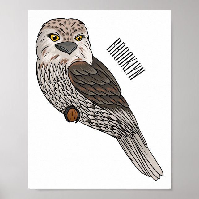 Poster Tawny frogmouth bird cartoon (Frente)