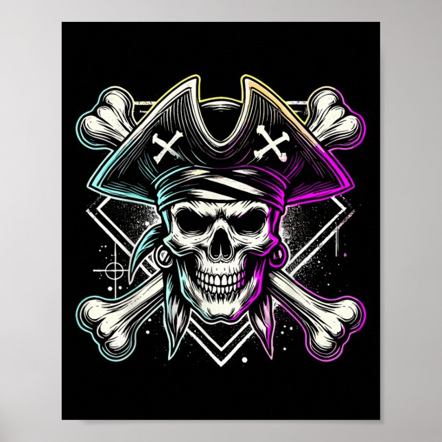 Poster Taxa de Halloween de Crossbones Crânio (Frente)