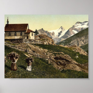 Póster Taxa de Saas, igreja e Rimpfischhorn, Vancôver,