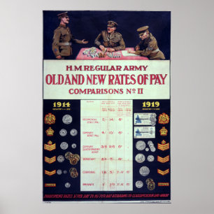 Póster Taxas de pagamento velhas e novas WWI