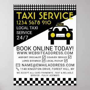 Poster Taxi Station, Taxi Cab Firme Advertising