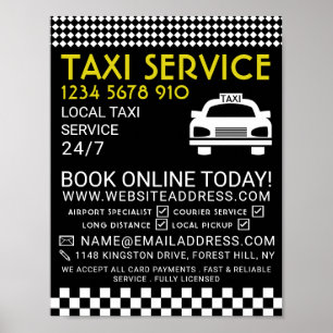 Poster Taxi Station, Taxi Cab Firme Advertising