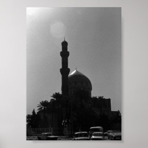 Poster Táxis da mesquita Vintage Iraque Baghdad