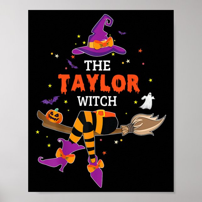 Poster Taylor Witt Hat Halloween Ghost Surname Primeiro N (Frente)