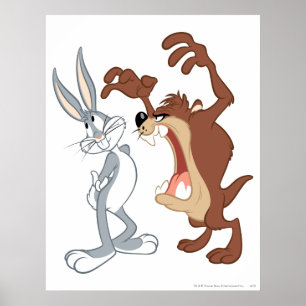 Poster TAZ™ and BUGS BUNNY™ Not Even Flinching - Color