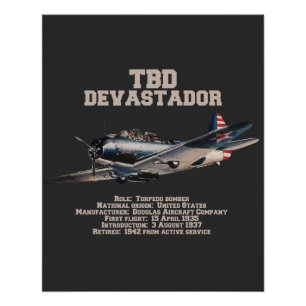 Póster TBD Devastator WW2 Plane