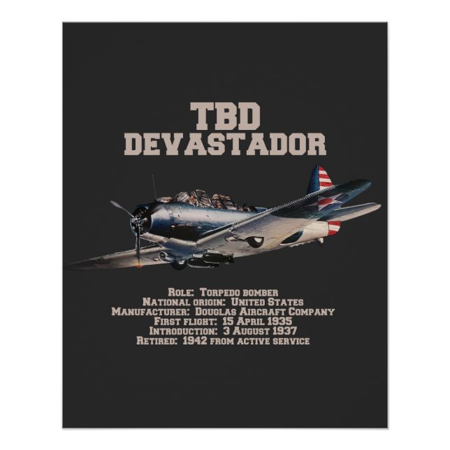 Póster TBD Devastator | WW2 Plane (Frente)