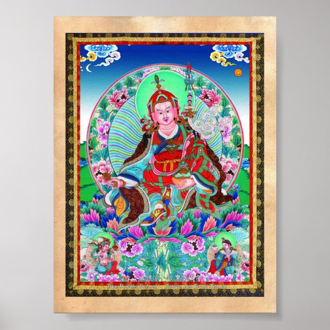 Poster Tbetão oriental legal thangka Padmasambhava (Frente)