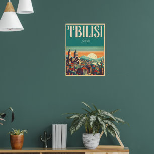 Poster Tbilisi Capital da Geórgia, presentes de reverênci