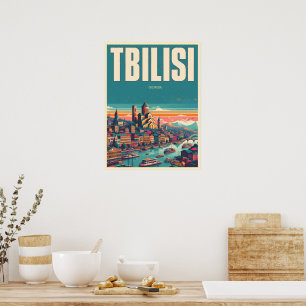 Poster Tbilisi Capital da Geórgia, presentes de reverênci