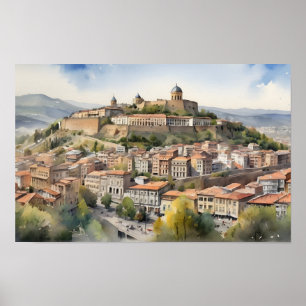 Poster Tbilisi watercolor art