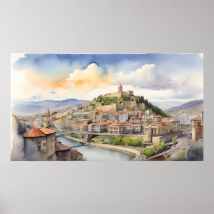 Poster Tbilisi watercolor art