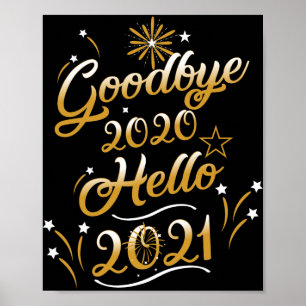 Poster Tchau 2020 Olá 2021 - Feliz Ano Novo 2021