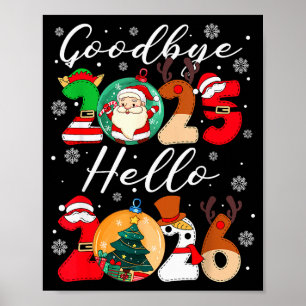 Poster Tchau 2025 Olá 2026 Feliz Ano Novo Chris