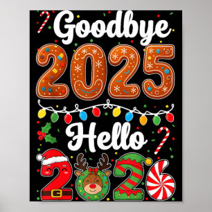 Poster Tchau 2025 Olá 2026 Feliz Ano Novo Chris