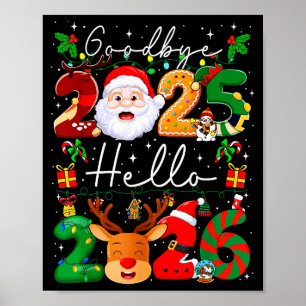 Poster Tchau 2025 Olá 2026 Feliz Ano Novo Chris