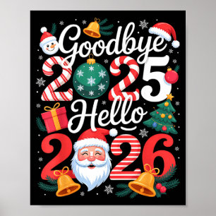 Poster Tchau 2025 Olá 2026 Feliz Ano Novo Família Matc