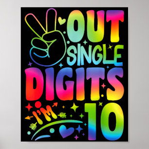 Poster Tchau, Números Únicos Estou nos 10 Dígitos Tie Dye