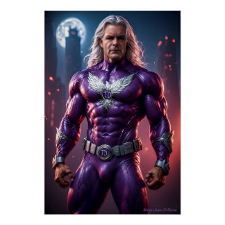 Póster TD Fênix. Meu Super-Herói. Poder roxo!