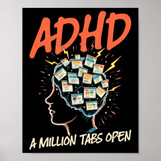 Poster Tdah, Um Milhão de Abas Abertas, Neurodivergência