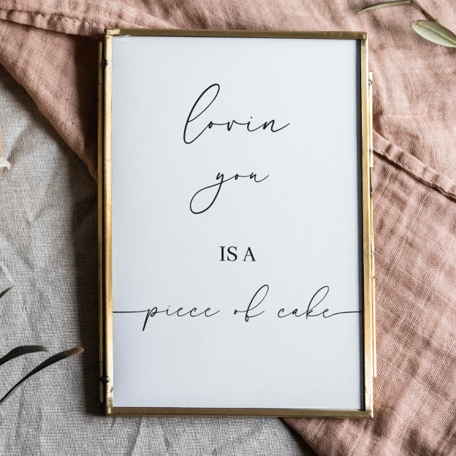 Poster Te Amo É Um Pedaço De Bolo. | Sinal de Bolo de Cas (Criador carregado)