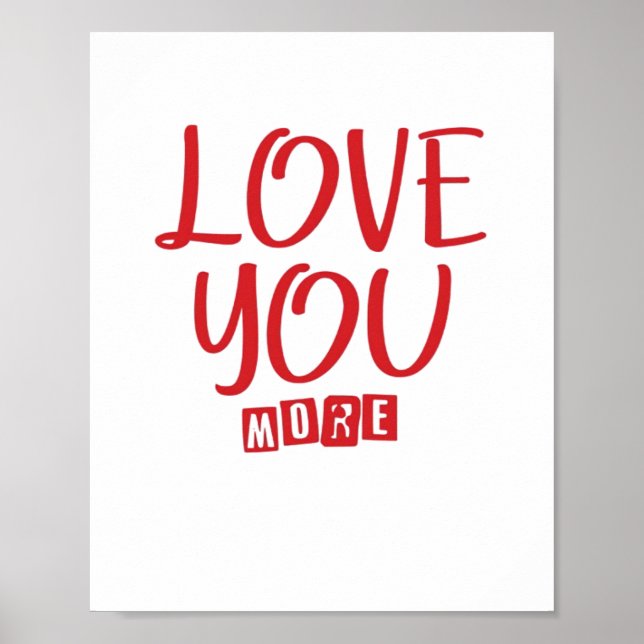 Poster Te Amo Mais Citação de Amor Simples (Frente)