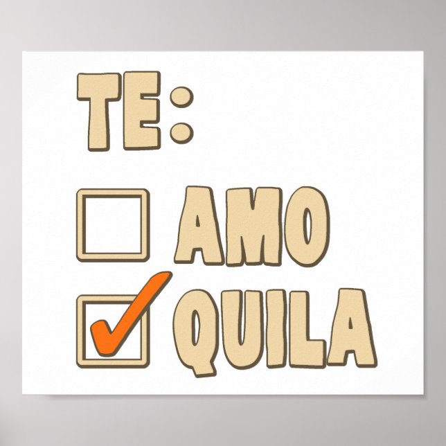 Poster Te Amo Tequila Escolha Espanhola (Frente)
