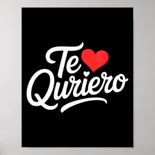 Poster Te quero frase engraçada coração amor humor espanh
