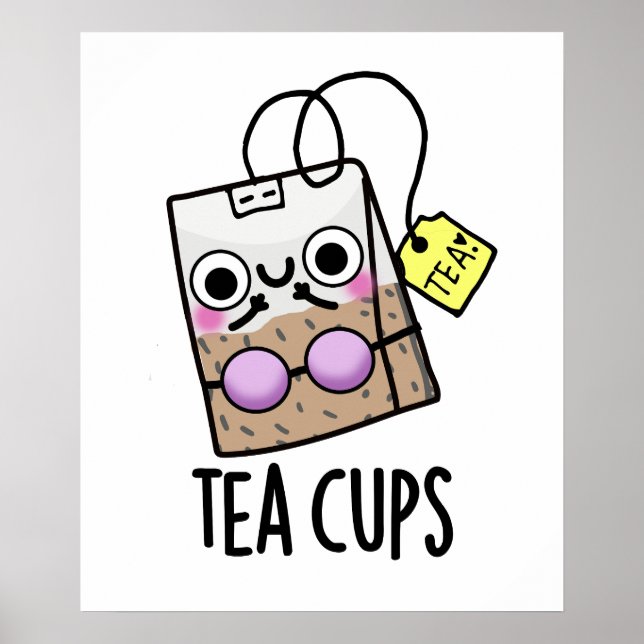 Poster Tea Cups Funny Bra Puns (Frente)