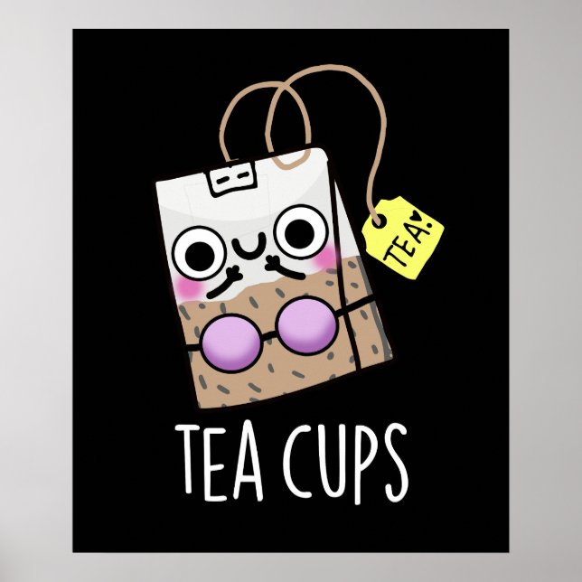 Poster Tea Cups Funny Bra Puns Dardos BG (Frente)
