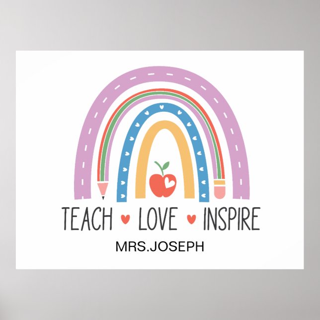 Poster Teach Love Inspire Teacher  (Frente)