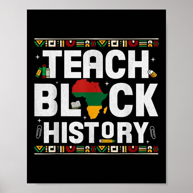 Poster Teache do Orgulho Africano do Mapa do Ensino da Hi (Frente)